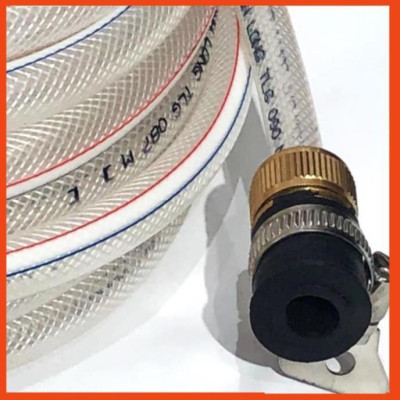 Bộ dây vòi xịt nước rửa xe, tưới cây tăng áp 3 lần, loại 20m (cút nhựa nối nhựa đen 713-2) 206846
