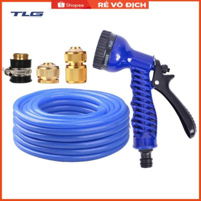Bộ dây tăng áp 3 lần vòi xịt nước rửa xe, tưới cây loại 15m(cút đồng-nối đồng) 206843
