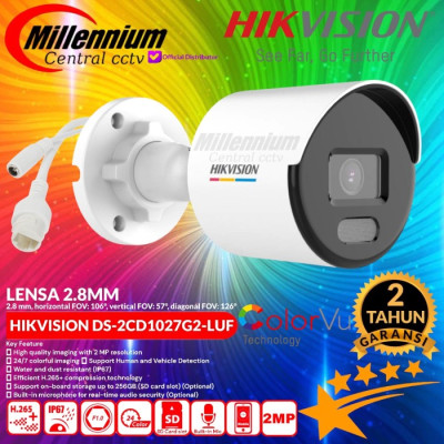 Camera IP 2mp có màu ban đêm Hikvision mã DS-2CD1027G0-L - Hàng Chính Hãng
