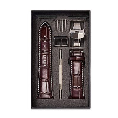 Dây Đồng Hồ Thay Thế Dành Cho Apple Watch 48 Ultra 45/44/42mm - 41/40/38mm, Chất Liệu Da Cá Sấu Cao Cấp Màu Nâu May Thủ Công Chỉ Trắng Tương Thích Các Phiên Bản Series 8/7/6/5/4/3/2/1/SE Bảo Hành 12 Tháng