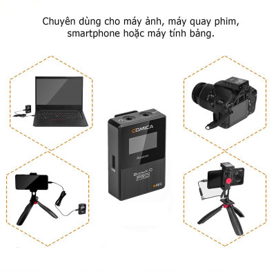 Comica BoomX-D Pro D1 / Pro D2 - Micro Không Dây 2.4G, Bộ Nhớ Trong 8GB, Phạm Vi 100m Dùng Cho Máy Ảnh, Điện Thoại, Laptop - Hàng Chính Hãng
