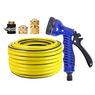 Tưới cây rửa xe Bộ dây và vòi xịt tăng áp lực nước 300% loại 30m cút đồng,nối đồng 206843