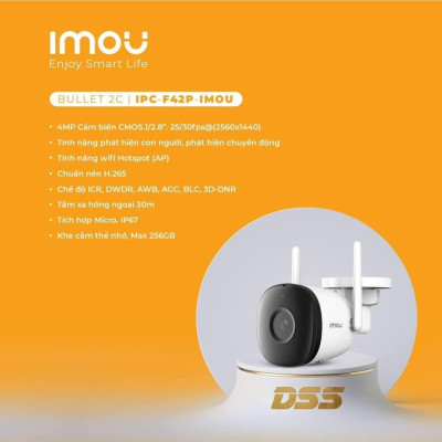 Camera IP Wifi ngoài trời IMOU F42P 4MP, F52FP 5MP siêu nét - TRANGIATELECOM Hàng chính hãƞg Hàng nhập khẩu