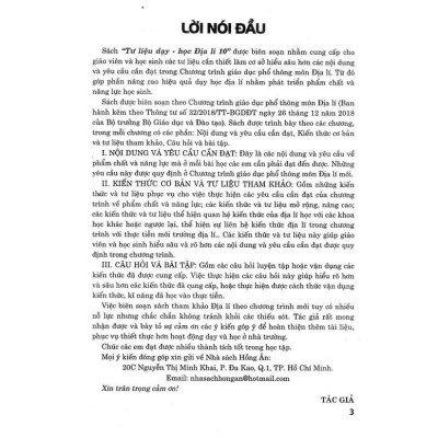 Sách - Tư Liệu Dạy - Học Địa Lí Lớp 10 - Dùng Chung Cho Các Bộ SGK Hiện Hành - Nguyễn Đức Vũ - Hồng Ân