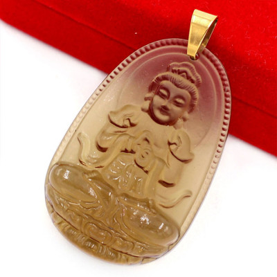 [Tuổi Mùi, Thân] Mặt Dây Chuyền Phật Đại Nhật Như Lai Đá Obsidian Size Nhỏ 3.6cm & Size Lớn 5cm - Tặng Kèm Móc Inox - Phong Thủy 868 - May Mắn - Bình An