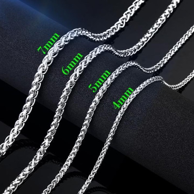 Dây chuyền nam titan cao cấp thời trang rẻ inox thép không gỉ kiểu bông dừa trangsucpt 4mm PTDCNA173
