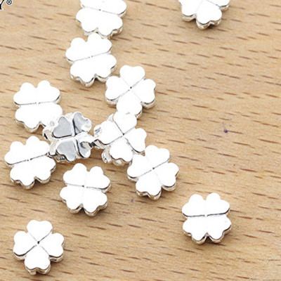 Combo 4 charm bạc cỏ 4 lá xỏ ngang - Ngọc Quý Gemstones