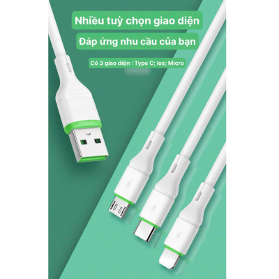 Dây sạc nhanh LI-TOP LX11 chân Type C (Túi) công suất 66W, Kim Ánh cho dùng thử 30 ngày, bảo hành hàng chính hãng 12 tháng