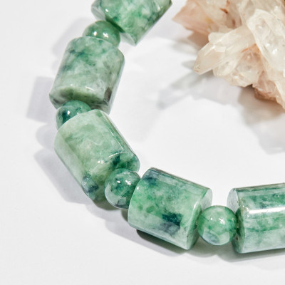 Vòng tay phong thủy đá cẩm thạch đốt vuông 13x13mm mệnh hỏa , mộc - Ngọc Quý Gemstones