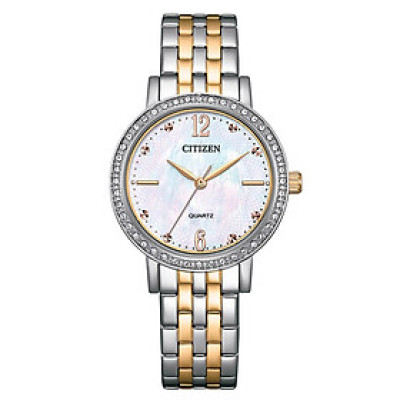 Đồng Hồ Nữ Citizen Pin-Quartz Đính Đá Swarovski Dây Thép Không Gỉ EL3106-59D - Mặt Xà Cừ (31mm)
