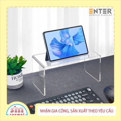 Kệ livestream, Kệ mica chữ U trong suốt để đồ đa năng, Kệ trưng bày mica 3 mặt uốn Enter TB130 200x80x40mm mica dày 3mm (20)