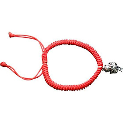 Vòng Kết Dây Đỏ Charm Mèo Thần Tài Bạc Ngọc Quý Gemstones GA2