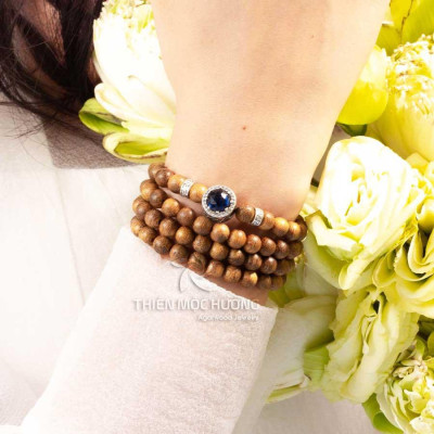 Vòng tay Trầm Hương tự nhiên 108 hạt Minh Nguyệt -  Thành công, hạnh phúc, an nhiên