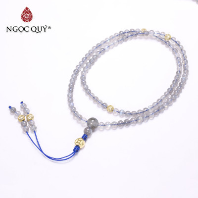 Chuỗi 108 hạt đá xà cừ ánh xanh AAA mệnh thủy, kim - Ngọc Quý Gemstones