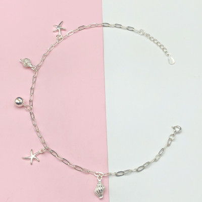 Lắc Chân Nữ Chuông Nhỏ Bạc Ta Chính Hãng Bạc Hiểu Minh LC242