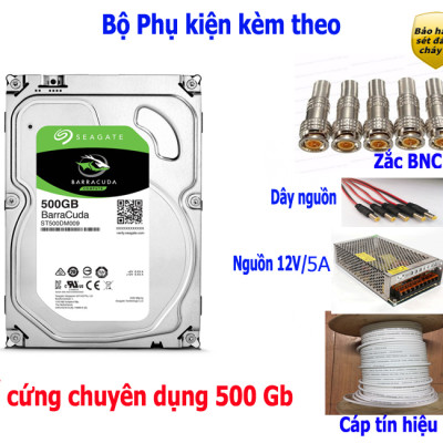 Bộ Camera Hikvision full color có màu ban đêm full phụ kiện lắp đặt hàng chính hãng