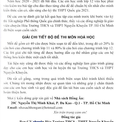 Giải Chi Tiết Bộ Đề Thi Môn Hóa Học (Chương Trình Hóa Học 11, 12 - Bộ GD & ĐT) + Tặng Phiếu Trắc Nghiệm 40 Câu - HA