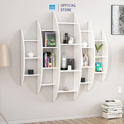 Kệ Gỗ Trang Trí Treo Tường Thiết Kế Dạng Hình Tròn Cách Điệu Độc Đáo SIB Decor KT710