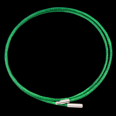 Mặt dây chuyền Phật Bất động minh vương đá xanh 2.2 x 3.6cm ( size trung ) kèm vòng cổ dây cao su xanh lá + móc inox, Phật bản mệnh