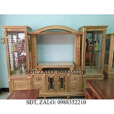 Kệ tivi loại kệ kính gỗ sồi nga