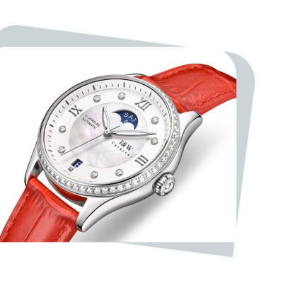 Đồng hồ nữ chính hãng I&W CARNIVAL IW582G-3 Kính sapphire ,chống xước ,Chống nước 30m ,Bảo hành 24 tháng,Máy cơ (Automatic),dây da cao cấp, thiết kế đơn giản dễ đeo