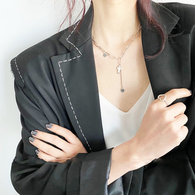 Dây chuyền mix vảy tròn chữ thập cá tính