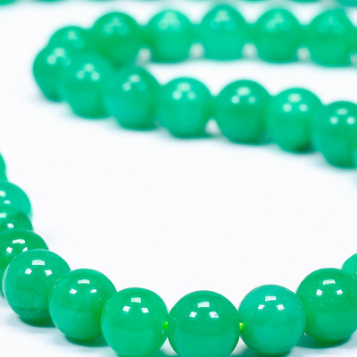 Chuỗi cổ đá cẩm thạch xanh lý size hạt 8mm mệnh hỏa, mộc - Ngọc Qúy Gemstones