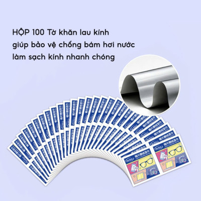 Khăn Lau Kính Nano Hộp 100 Miếng Khăn Giấy Chống Bám Hơi Nước, Chống Mờ Sương, Mồ Hôi, Chống Nhờn - Hàng Loại 1