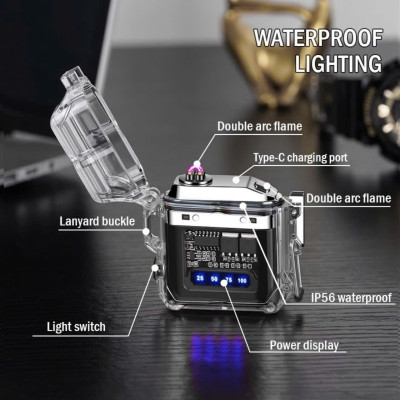 hộp quẹt 4in1 Plasma CORISU đa năng chống nước có pin sạc USB tạo nhiệt plasma