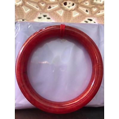 CHIẾC VÒNG TAY PHONG THỦY ĐÁ CẨM THẠCH CỒ ĐỎ CỌNG TO SIZE 56MM X DẦY 9MM MÀU ĐỎ ĐẬM ĐẸP NAM NỮ MỆNH HỎA THỔ 56kg đến 68kg Ạ