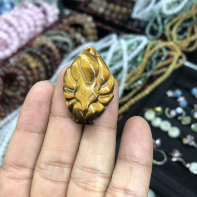 Mặt dây chuyền Hồ Ly phong thủy đá mắt hổ