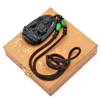 Vòng cổ Đại Thế Chí Bồ Tát đen 6 cm DNDS4 kèm hộp gỗ