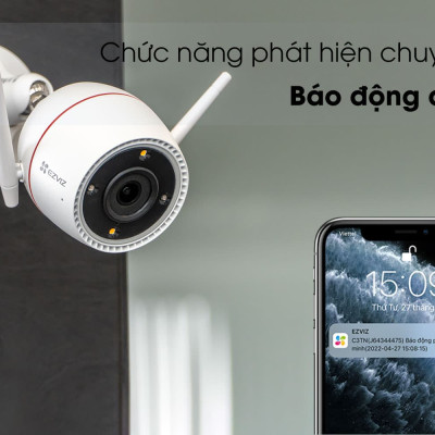 Camera Wifi Ngoài Trời Ezviz C3TN 3M 2K Siêu Nét Có Màu Ban Đêm - Hàng chính hãng