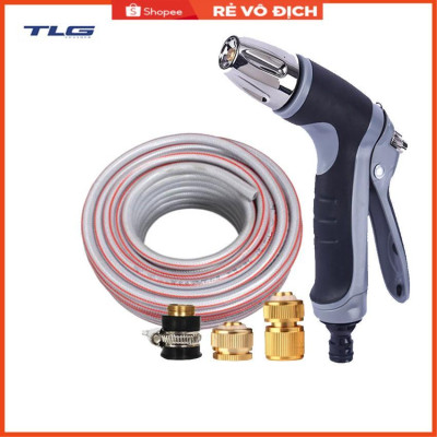 Vòi phun xịt rửa xe, tưới cây chuyên nghiệp 20m 206817 (cút đồng nối đồng)
