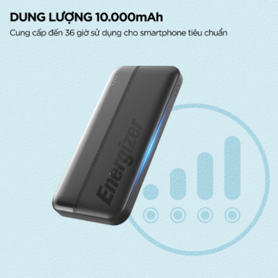 [ Hàng Chính Hãng ] Pin sạc dự phòng cao cấp Energizer UE10050CCBK 10000mAh - Sạc Nhanh PD - BH 12 tháng