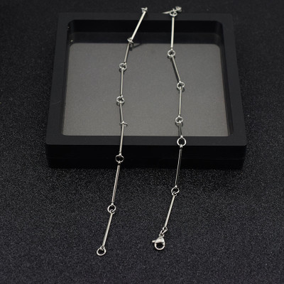 Vòng cổ bằng thép không gỉ phần thanh dài chuỗi vòng cổ xương đòn unisex