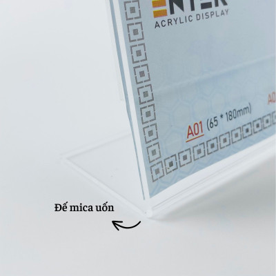 Biển chức danh, Bảng tên để bàn, Kệ mica chức vụ 1 mặt Enter A01 180x65mm (20)