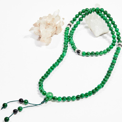 Vòng chuỗi hạt đeo tay 108 viên đá cẩm thạch 6mm mệnh hỏa , mộc - Ngọc Quý Gemstones