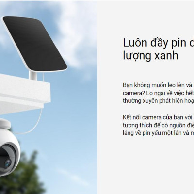 Camera IP Wifi Ngoài Trời EZVIZ CB8 3MP 2K Tặng Kèm Tắm Pin Năng Lượng - Có Màu Ban Đêm - Đàm Thoại 2 Chiều - Hàng Chính Hãng