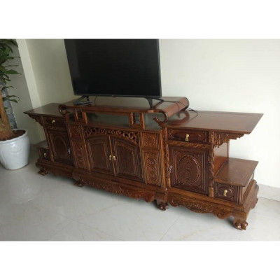 Kệ tivi Mõ gỗ mun