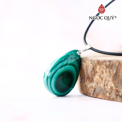 Mặt dây chuyền hình giọt nước đá khổng tước Malachite - Ngọc Quý Gemstones