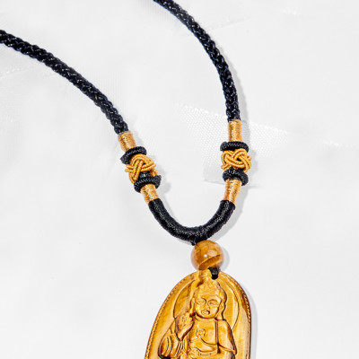 Mặt Dây Chuyền Phật A Di Đà Đá Mắt Hổ ( 3.6 x 2.3 cm) Ngọc Quý Gemstones