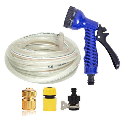 Bộ dây vòi xịt rửa xe, tưới cây, dọn dẹp nhà cửa 5m (cút đồng nối nhựa đen) 206843 