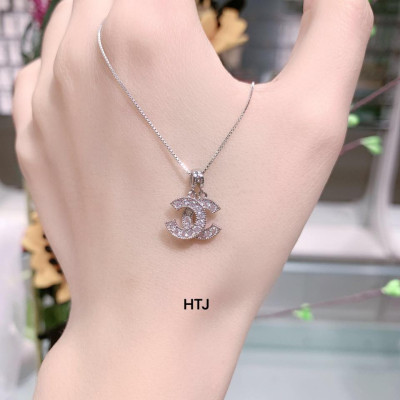 Dây chuyền nữ mặt đá tim chất liệu bằng bạc xi bạch kim MS018c