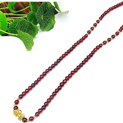 Combo Vòng đeo tay phong thủy đá Ngọc Hồng Lựu đính Tì Hưu Mạ Vàng 18k, kèm hộp đựng lót lụa.