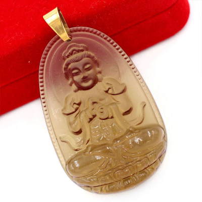 [Tuổi Mùi, Thân] Mặt Dây Chuyền Phật Đại Nhật Như Lai Đá Obsidian Size Nhỏ 3.6cm & Size Lớn 5cm - Tặng Kèm Móc Inox - Phong Thủy 868 - May Mắn - Bình An