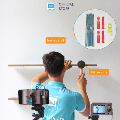 Kệ Gỗ Trang Trí Treo Tường Thiết Kế Dạng Hình Tròn Cách Điệu Độc Đáo SIB Decor KT710
