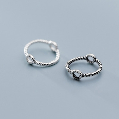 Combo 6 cái charm bạc tròn xoắn lồng hạt xỏ ngang - Ngọc Quý Gemstones