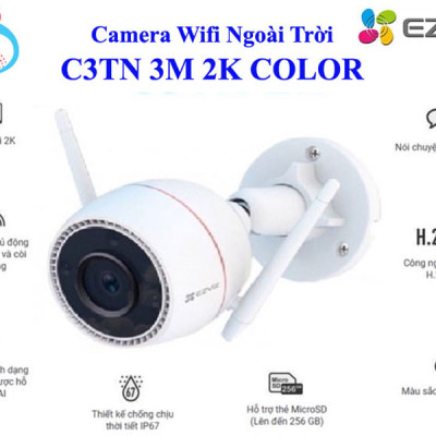 Camera IP Wifi Ngoài Trời EZVIZ C3TN 3MP 2K Color Night Vision Tích Hợp Ai - Có Màu Ban Đêm - Đàm Thoại 2 Chiều - Hàng Chính Hãng