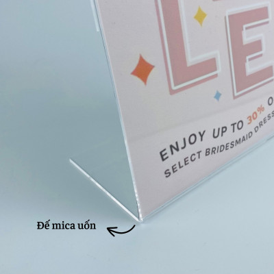 Kệ mica 1 mặt Enter F01-P 210x300mm A4 đứng, Kệ menu chữ L, Khung thông tin sản phẩm, Khung bảng giá, Kệ trưng bày để bàn